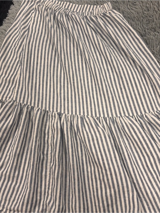 Caslon Dresses & Skirts - Caslon Blue and White Striped Tiered A-Line Midi Skirt-Size M